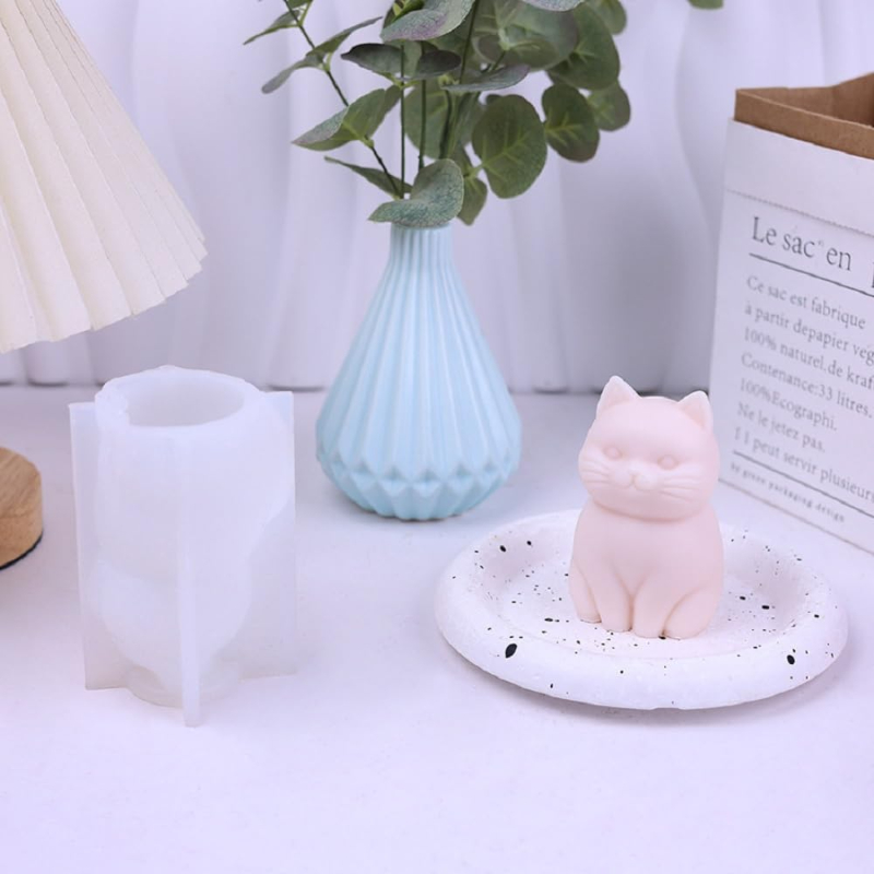 Soap Making Animal Fat - แม่พิมพ์ซิลิโคนรูปแมวอ้วน 3 มิติ สำหรับทำเทียน DIY แม่พิมพ์ยิปซัมรูปคิตตี้น่ารัก