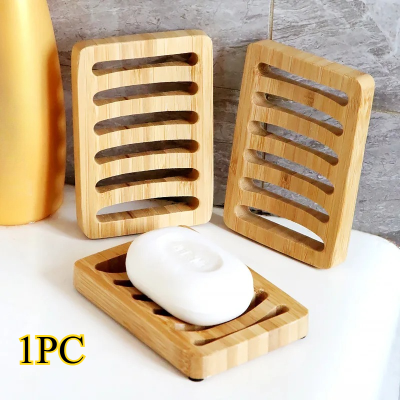 Soap Making Equipment - ถาดใส่สบู่ไม้ไผ่ ป้องกันเชื้อรา พร้อมที่ระบายน้ำ กล่องใส่สบู่ไม้ไผ่ธรรมชาติ อุปกรณ์อาบน้ำ ที่วางสบู่