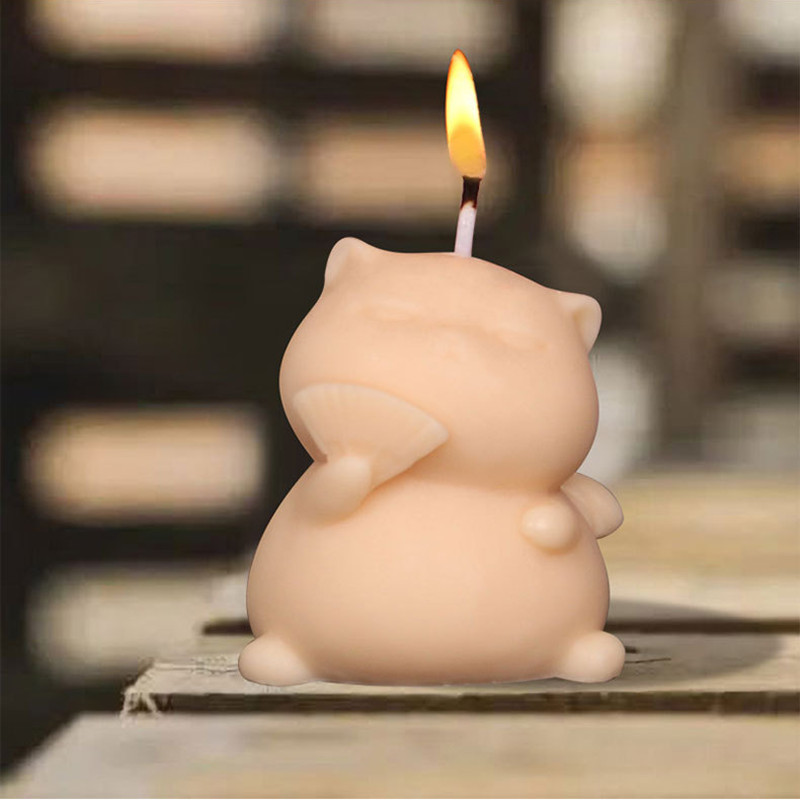 Soap Making Animal Fat - แม่พิมพ์ซิลิโคนซิลิโคนรูปแมวอ้วนน่ารักเป็นเทียนหอมรูปสัตว์สามมิติแม่พิมพ์ทำสบู่ปูนปลาสเตอร์สำหรับทำหัตถกรรม