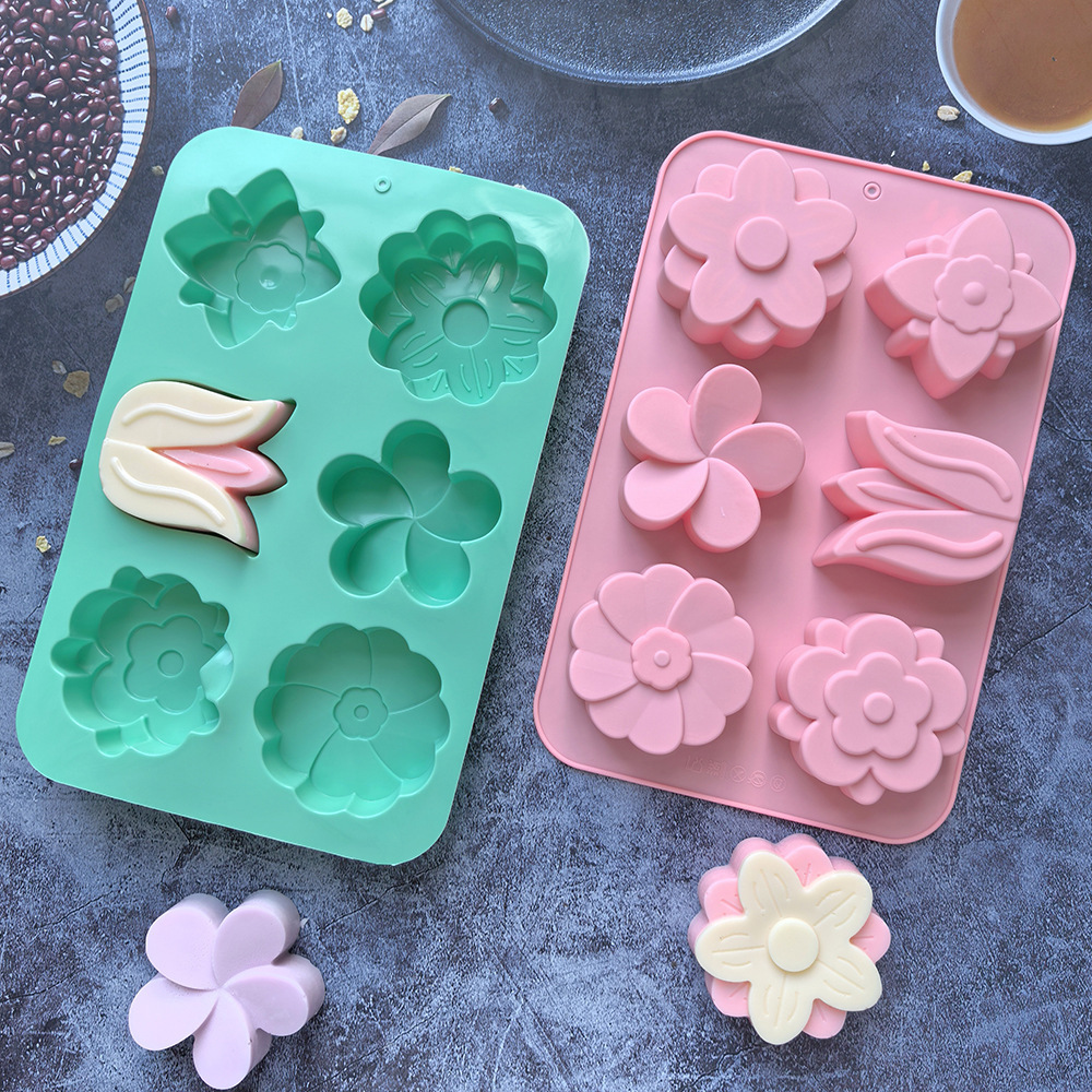 Soap Making Guide For Beginners - แม่พิมพ์ซิลิโคนรูปดอกไม้ แม่พิมพ์อบขนมรูปดอกไม้หลากหลายแบบ เหมาะสำหรับทำสบู่ เทียน เค้ก และช็อกโกแลต