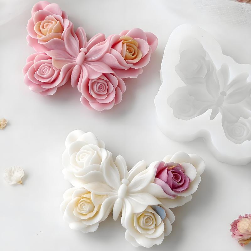 Soap Making Guide For Beginners - แม่พิมพ์ซิลิโคนรูปผีเสื้อกุหลาบ DIY สำหรับทำเทียนหอม ปูนปลาสเตอร์ เรซิ่นอีพ็อกซี่ ของตกแต่ง