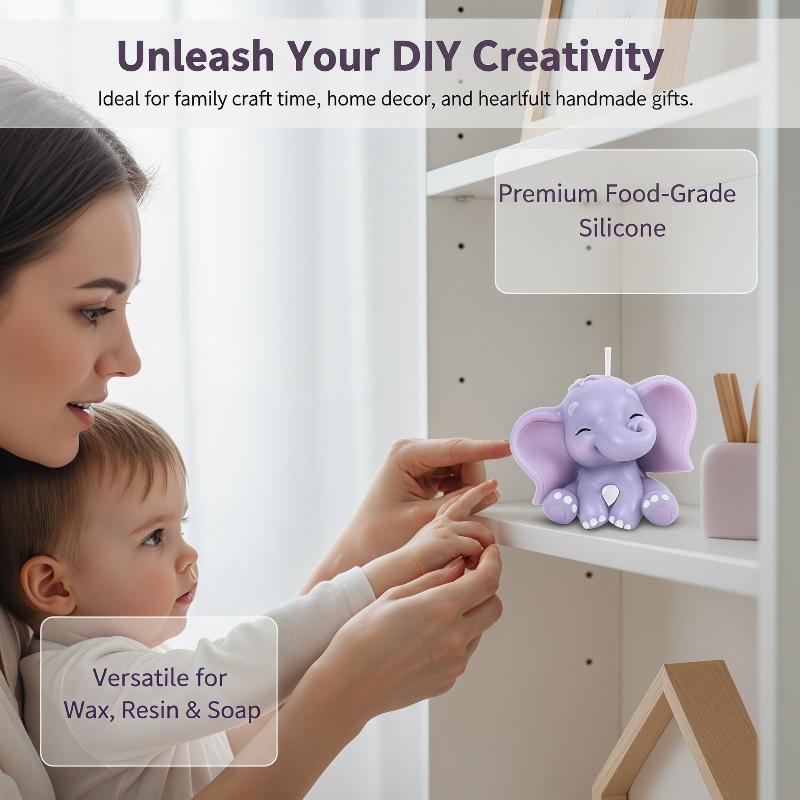 แม่พิมพ์เทียนซิลิโคนรูปช้าง 3  - Soap Making Equipment บทวิจารณ์และราคา